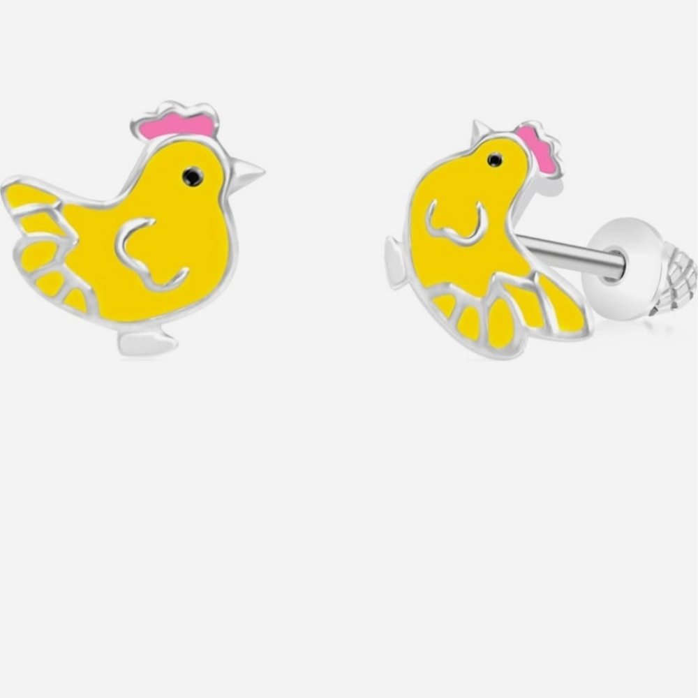 Yellow Chick Earrings for Kids